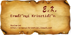 Erményi Krisztián névjegykártya